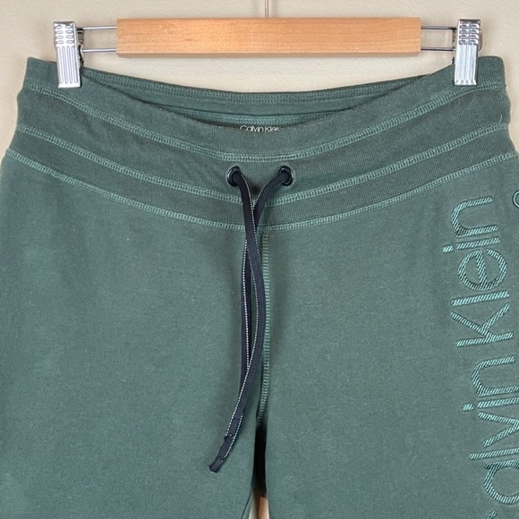 Calvin Klein Performance Forest Green Joggers Embroidered; Size M; Flaw - Picture 3 of 8